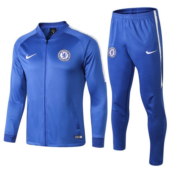 Survetement Football Chelsea 2018-19 Blanc Bleu